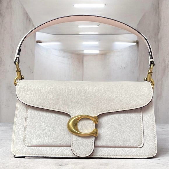 Coach Handbags - Coach Cream Shoulder Bag with Gold Hardware